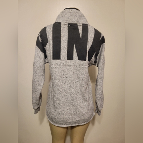 PINK Gray Pullover Hoodie Sweater Medium Pockets - Picture 4 of 4